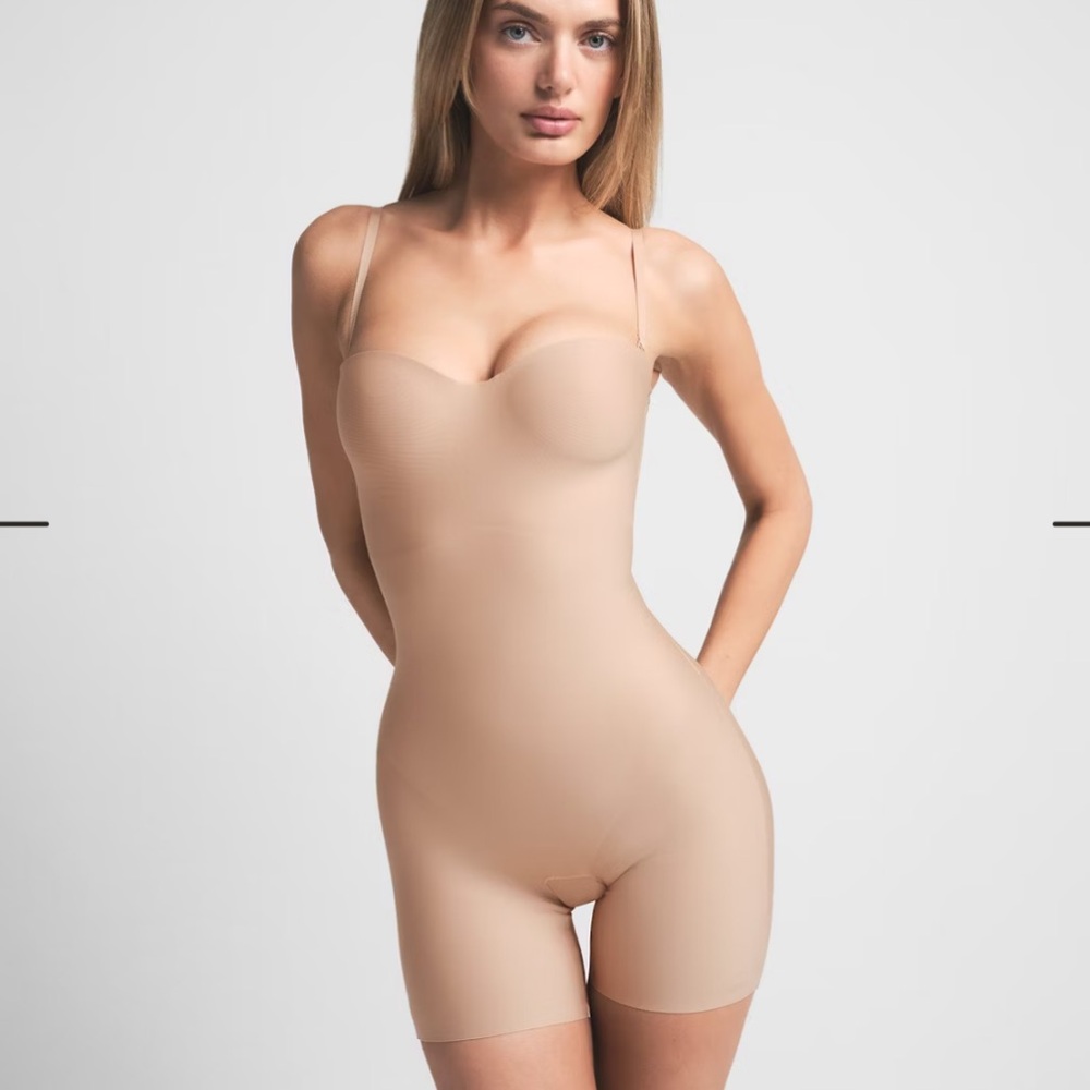NWT SKIMS BODY Zoned Underwire Mid Thigh Bodysuit XS XSmall In CLAY